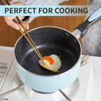 Nonstick Saucepan Set with Lid, Non Stick 1Qt & 2Qt Sauce Pan Set with Glass Lid Small Pot for Home Kitchen