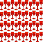 Plastic Wine Glasses，Plastic Goblets Vintage Style Cordial Drinking Glasses for Wedding Reception, Grand Event Party Supplies (48, Red)