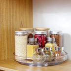 2 Pack Lazy Susan 9.25" Inch Turntable Organizer Pantry Organization and Storage Container Bins Spice Rack Cabinet Rotating Condiment for Pantry Kitchen Vanity Bathroom Jewelry Holder Clear