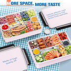 Chilled Portable Snackle Box Container with Reusable Ice Pack Bonus Insulated Bag 2Dip Container Divided Serving Tray Beach Essentials for Charcuterie Road Trip Picnic Family Party
