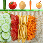 Masthome 5 in 1 Vegetable Chopper, Safe Mandoline Slicer,Professional Vegetable Slicer, Julienne&Dicer for Vegetables,Potato Slicer,Thickness Adjustable 0.1-8 mm Artifact Fast Meal Prep(Green)