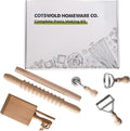 Complete 6 Pcs Pasta Making Tool Set Includes Two Ravioli Stamp Maker Cutter And Roller Wheel Set, Two Pasta Rolling Pins, Gnocchi Board By Cotswold Homeware Co