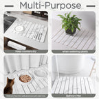 Stone Drying Mat for Kitchen Counter, White Fish Belly Stone Dish Drying Mat - Diatomite Water Absorbing Drying Stone for Kitchen Counter Mat, Quick Dry Stone Mat Kitchen for Cups Dishes Bottles.