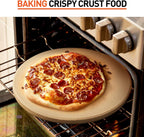 12 Inch Pizza Stone for Oven and Grill, Round Cordierite Baking Stone Thermally Shock Resistant for No More Soggy Pizza, Includes Scraper, Fits Standard Ovens (0.6" Thick)