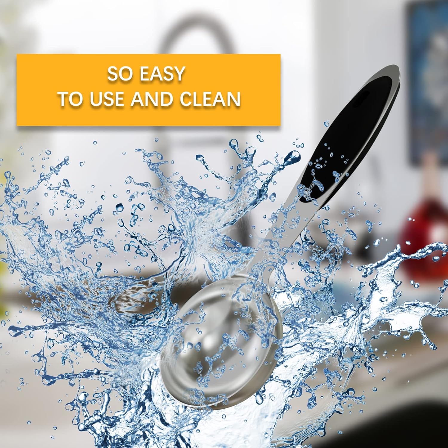 2PCS 1 Tbsp(3tsp, 1/2oz, 15ml) Single Measuring Spoon with Black Silicone Grip, Stainless Steel Individual Measure Scoop Only