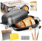 Cloche Loaf Dutch Oven, Pre-Seasoned, 9.5QT, 13 LBS Heavy Duty, Non-Stick, Large Bread Loaf Pan, Oval Cast Iron Bread Pan With Lid, Cloche Homemade Loaf Pan, Sourdough Artisan Bread Baking Pan