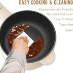 Dezin Electric Cooker, 2L Non-Stick Sauté Pan, Rapid Noodles Cooker, Mini Pot for Steak, Egg, Fried Rice, Ramen, Oatmeal, Soup with Power Adjustment, College Dorm Room Essential