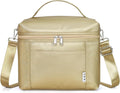 NOL Natural Organic Lifestyle Insulated Lunch Bags for Women Cooler Bag Lightweight Nylon Waterproof Lunch Box For Work (Gold, Medium(normal))