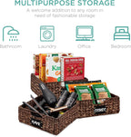 Best Choice Products Set of 4 13x12in Water Hyacinth Pantry Baskets, Woven Organizers w/Chalkboard Label, Chalk Marker - Brown