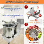 TECHTONGDA 9L Food Processor & Vegetable Chopper, Commercial Meat Grinder, Stainless Steel Electric Chopper, Adjustable Speed Meat Mincer, Multi-Function for Chopping Vegetables, Meat, Grains, Nuts