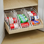Can Storage Organizer Pantry, Stackable Kitchen Canned Food Holder With Handles, Can Organizer For Pantry Countertop Cabinet, Beverage Drink Pop Soda Can Dispenser Patent Pending (White, 4 Pack)