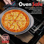 Unokit Pizza Pan for Oven - 13" 2PCS Round Carbon Steel Pizza Pan, Non-Stick Pizza Tray with Perforated Holes and Grip Handles, Dishwasher Safe, Grey