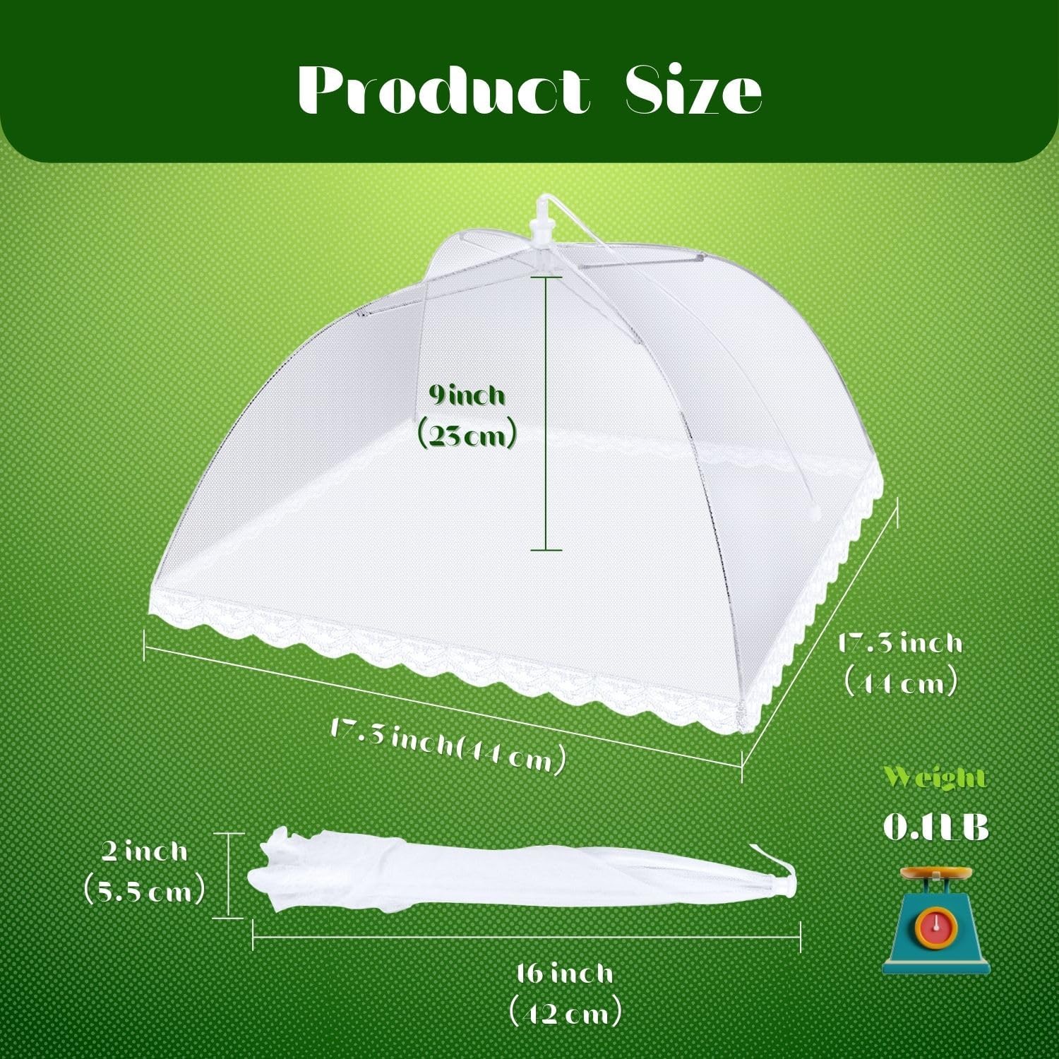 Flexzion Food Cover Tent - Pop Up Mesh Screen Net Umbrella Covers Keep Out Flies, Bugs, Mosquitoes, Perfect for Outdoor Picnic, BBQ, Camping, Fruit Dinner Protection, Reusable & Collapsible - 6 Pack