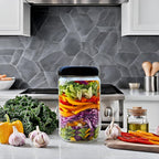 Jarming Collections 32oz Extra Wide Mouth Glass Storage Jar with BPA-Free Plastic Lid – Quart Size Airtight Mason Jar for Kitchen, Pantry, and Food Storage (3 Pack)