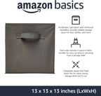 Amazon Basics Collapsible Fabric Storage Cube Bins Organizer with Handles, Sturdy, Gray, 13-x-13-x-13-inch, Pack of 6