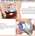 Jar Bottle Can Opener for Weak Hand & Seniors with Arthritis - Easy Twist Off Caps (0.6"-2.7") & Pull Tab Seals,Unique Kitchen Gadget,Multi,Portable Christmas Gifts for Elderly/Women/Men