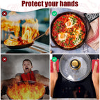 Geiserailie 8 Pieces Pan Handle Sleeve Heat Resistant Pot Sleeve Grip Non-Slip Skillet Pot Holder Machine Washable Cast Iron Handle Cover Cotton Assist Holder, 4 Styles, 3 x 6 Inch(Retro Style)