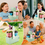 10 Pack 2 Cup Disposable Drink Carrier with Handle Paperboard Coffee Cup Holder Portable for Hot Cold Drinks Food Delivery Services with Heart Card for Teacher Appreciation Week Mother's Day