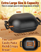 Cloche Loaf Dutch Oven, Pre-Seasoned, 7.4QT, 15 LBS Heavy Duty, Non-Stick, Large Bread Loaf Pan, Oval Cast Iron Bread Pan With Lid, Cloche Homemade Loaf Pan, Sourdough Artisan Bread Baking Pan