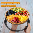 Beasea Tart Pan 10 Inch with Removable Bottom, Non Stick Quiche Pan Pie Shell Fluted Edge Tart Pan, Loose Base Carbon Steel Round Cooking Pan for Baking