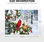 Kitchen Drying Mat Winter Cardinal Birds Microfiber Dish Drainer Mat for Kitchen Counter Absorbent Reusable Washable 18x24 Inch Home Holiday Decor
