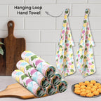 Urban Villa Collection Kitchen Towels Tulip Flowers Multi Color Premium Quality,100% Cotton Dish Towels, Mitered Corners,(Size: 20X30 Inch), Highly Absorbent Bar &Tea Towels - (Set of 6)