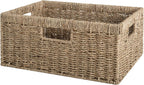 StorageWorks Large Wicker Baskets for Organizing, Seagrass Storage Basket with Built-in Handles for Pantry, Entryway, Living Room, 1 Pack