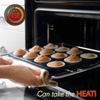 NutriChef Stackable Non-Stick Baking Pan Set – Carbon Steel Bakeware Set w/ Cookie Sheet, Muffin & Loaf Pan, Double Coated for Easy Release, Oven & Dishwasher Safe, Resists Warping, – Easy to Clean