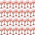 Plastic Wine Glasses，Plastic Goblets Vintage Style Cordial Drinking Glasses for Wedding Reception, Grand Event Party Supplies (48, Rose Gold)