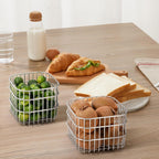 304 Stainless Steel Wire Mesh Fruit Basket Colander, 2.5L Countertop Storage Organizer for Fruits, Vegetables, Snacks.6.3 x 6.3 x 3.94 in (16cm,Rounded Square)