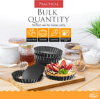 4 Inch Round Tart Pan 8 Pieces, False Bottom Pie Pan, Deep Fluted Tart and Quiche Pan with Removable Bottom - Non-Stick Tart Pan