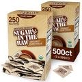 Sugar In The Raw Organic Granulated White Premium Cane Sugar, No Added Flavors or erythritol, Pure Natural Sweetener, Hot & Cold Drinks, Coffee, Tea, Vegan, Gluten-Free, Non-GMO, Bulk Sugar, 250 ct packets (2-Pack)