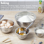 YIHONG Stainless Steel Mixing Bowls Set, 7 Piece Metal Mixing Bowls with Lids Set for Kitchen, Nesting Steel Mixing Bowls Ideal for Baking, Prepping, Cooking, and Serving Food(White)