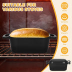 Oval Enameled Dutch Oven for Bread Baking - 3.6QT Cast Iron Sourdough Bread Pan with Lid