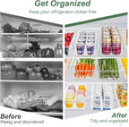 HOMER Set of 6 Refrigerator Organizer Bins, Pantry Organization and Storage Bins, Fridge Organizers with Cutout Handles, Clear Plastic Storage Bins for Pantry - BPA Free Kitchen Organizers