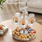 Rotating Stanley Cup Holder, Portable Water Bottle Organizer for 6 Stanley 40 oz & Mug, Adjustable Lazy Susan Organizer for Table Top Cabinet Home Countertop Pantry Shelf Tumbler Lid Organizer