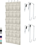 GORILLA GRIP Over the Door Shoe Organizer, 24 Large Breathable Mesh Pockets, Space Saving Hanging Storage Holder, Closet Rack Hanger Holds Up to 40 lbs, Hangs on Closets for Shoes, Accessories, Linen