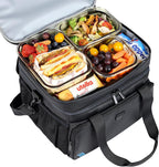 ZEEMO Soft Cooler Bag, Insulated Lunch Box, 19 L Ice Chest, Double Leakproof Layers, Waterproof and Collapsible Case for Work Outdoor Trip, Black