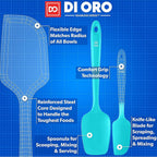 DI ORO Silicone Spatula Set - Rubber Kitchen Spatulas for Baking, Cooking, & Mixing - 600°F Heat-Resistant & BPA Free Silicone Scraper Spatulas for Nonstick Cookware - Dishwasher Safe (4pc, Teal)