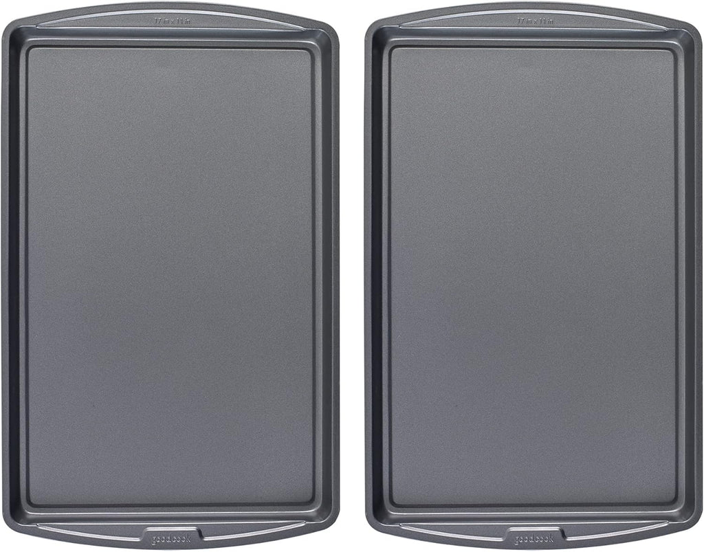 GoodCook AirPerfect Non-Stick 17” X 11" Cookie Sheet Set , Homemade, Frozen & Leftover Slices, Set of 2