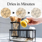 OKIEDOKIE ARTICHOKIE Kitchen Sink Caddy Organizer – With Self-Drying Stone, Multi-Purpose with Sponge & Dish Brush Holder, Compact Sink Sponge Holder for Kitchen Countertop