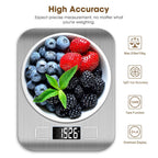 Mik-Nana Food Scale, 22lb Digital Kitchen Scale Weight Grams and Oz for Baking and Cooking, 1g/0.1oz Precise Graduation, Easy Clean Stainless Steel