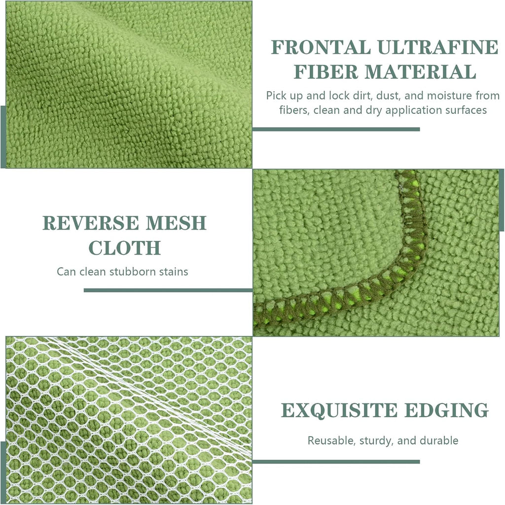 SINLAND Microfiber Dish Cloth for Washing Dishes Dish Rags Best Kitchen Washcloth Cleaning Cloths with Poly Scour Side 5 Color Assorted 7.87inchx7.87inch 10pack