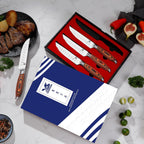 MSY BIGSUNNY Steak Knife Set, 4-Piece, German Steel 5-Inch Blade, High-end Ergonomic Handle Steakhouse Knife Set (Steak Knife Set 5")