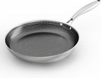 COOKING KING 10-Inch Stainless Steel Pan, Hybrid Nonstick Frying Pan, Skillet, 3-Ply Clad Cookware, Even Heat Distribution, Dishwasher & Oven Safe, with Stay-Cool Handle, Induction Compatible