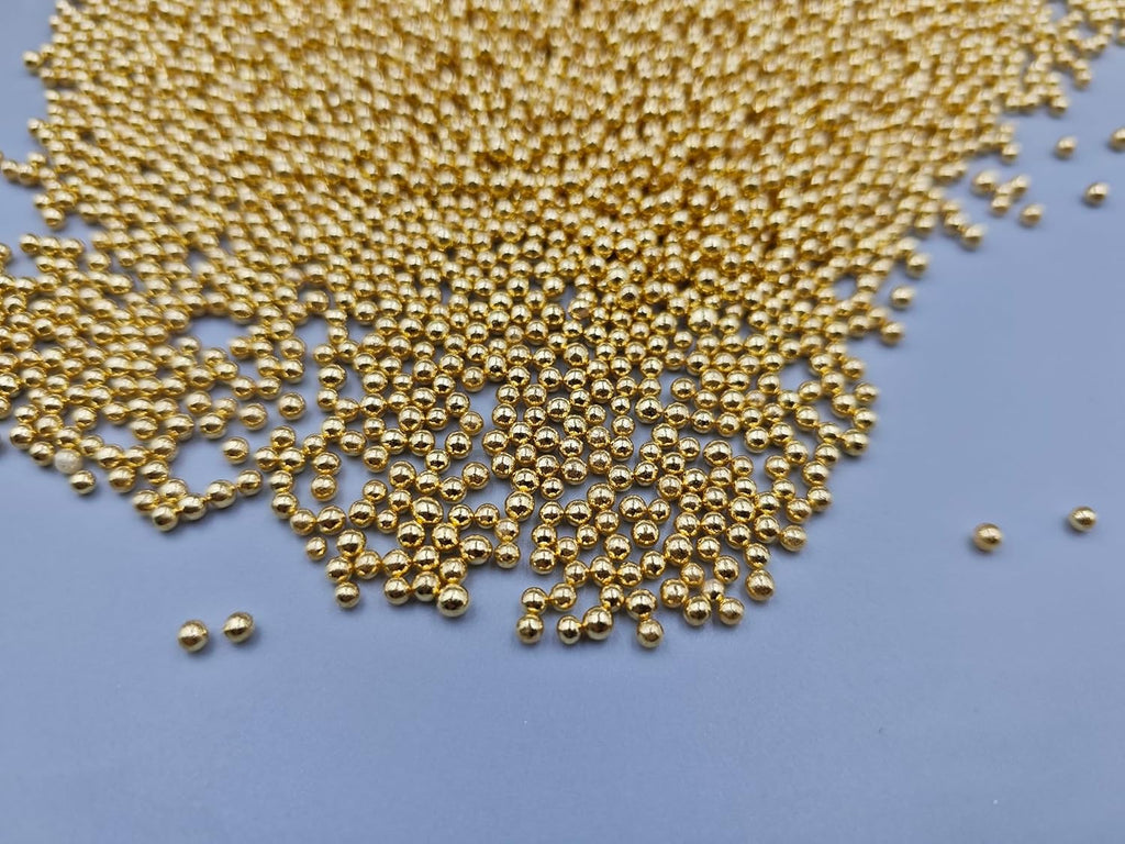 Gold Pearl Sugar Sprinkles 4.23 oz, 2mm Nonpareils Candy Pearls Ideal for Baking,Cake and Cupcake Toppers,Cookie Decoration,Ice Cream Topping,Wedding Shower Valentines Halloween Christmas