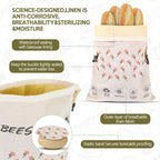 3-Pack Reusable Beeswax Bread Bags for Homemade Bread Sourdough, 2 Natural Beeswax 100% Linen Moisture-proof Lined Storage Bags with Buckle& 1 Bowl Covers –Easy to Clean,Safe,Keeps Bakes Fresh Longer