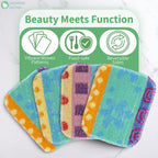 Kitchen Dish Scrubbers | Soft Scrub for Dishes | Non-Scratch Cleaning Pads for Kitchen | Made from Cotton Fiber | Safe on All Surfaces | Long-Lasting & Easy to Clean | Pack of 12