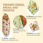 Bee's Wrap Vegan Beeswax Wraps for Food - Assorted 7 Pack (2S, 2M, 2L, & 1 Bread) Made in USA Reusable & Organic Food Wraps & Bowl Covers - Eco-Friendly Alternative to Aluminum Foil & Plastic Wrap