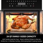 Air Fryer Toaster Oven Combo, 24 QT Fench Door Countertop Toaster Oven, 360 Degree Air Flow, 15 Cooking Functions, Digital Controls, 13 Accessories Included, Stainless Steel Finish